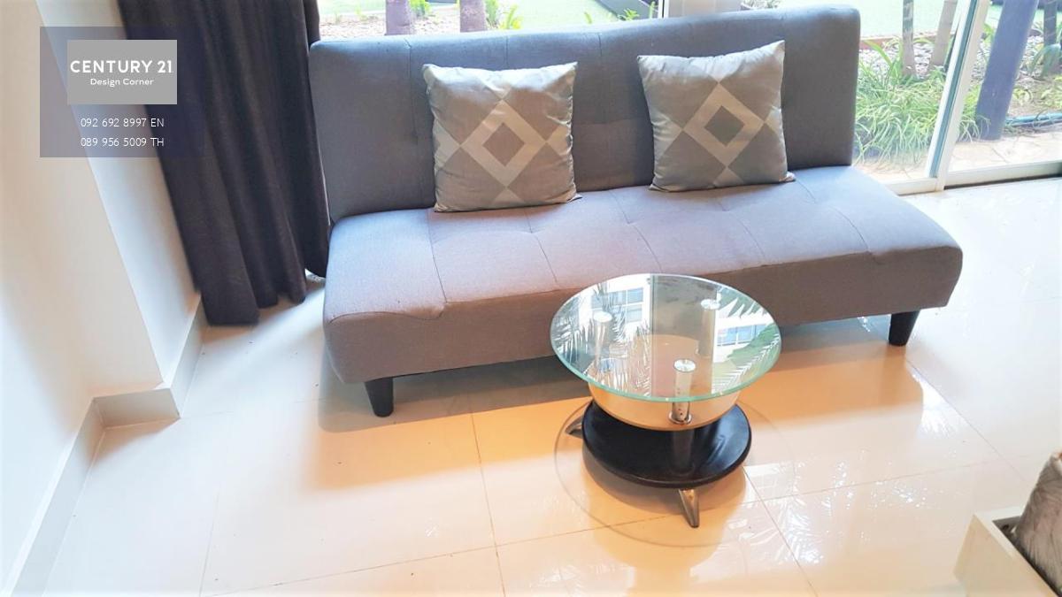 This beachfront condo is for sale at the price of 1,150,000฿ Studio 27 square meters Ground floor Company ownership Fully furnished & ready to move in Condo features: Ground floor with direct pool access Fully equipped kitchen Project features: Lobby Swim