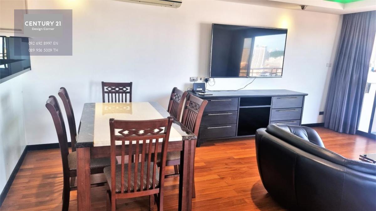 This centrally located condo is for sale at the price of 8,900,000฿ and for rent at the price of 60,000฿ per month 184 square meters 2 bedrooms & 2 bathrooms 3 balconies with great view of Pattaya and Pattaya Bay Foreign name 20th floor Fully furnished & 