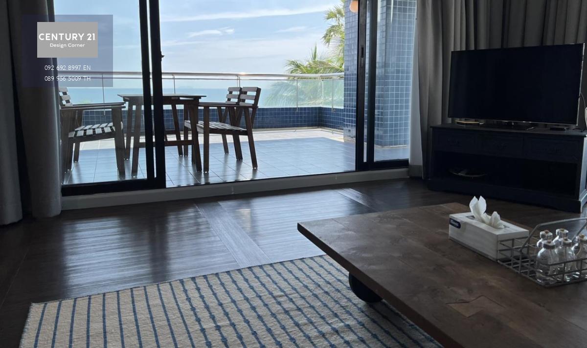 This beachfront condo is for sale and it comes at the price of 28,000,000฿ 3 bedrooms & 3 bathrooms 252 square meters Under foreign quota Fully furnished & ready to move in Condo features: Expansive living with ceiling-to-floor glass windows providing an 