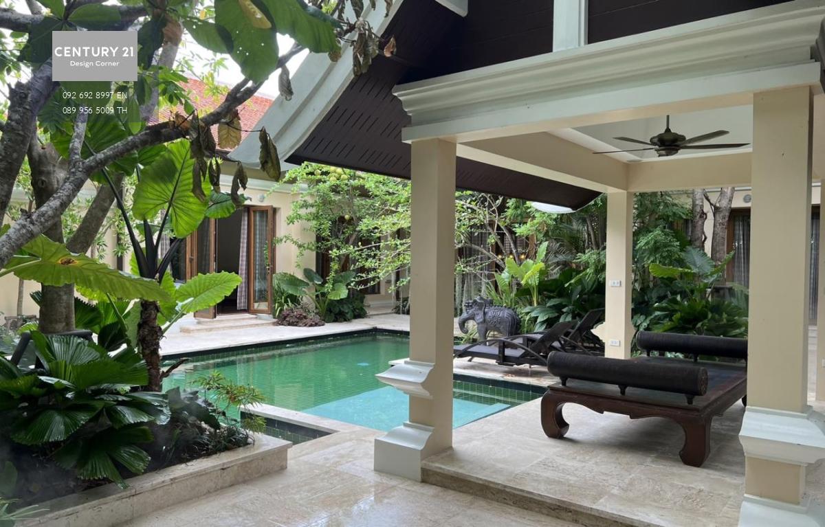 This tropical villa is for sale and it comes at the price of 38,900,000฿. 3 Bedrooms & 4 Bathrooms 280 square meters floor area size 676 square meters land plot area size Fully furnished & ready to move in. Thai ownership Villa features: Beautiful decorat