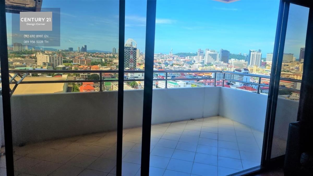 This centrally located condo is for sale at the price of 8,900,000฿ and for rent at the price of 60,000฿ per month 184 square meters 2 bedrooms & 2 bathrooms 3 balconies with great view of Pattaya and Pattaya Bay Foreign name 20th floor Fully furnished & 