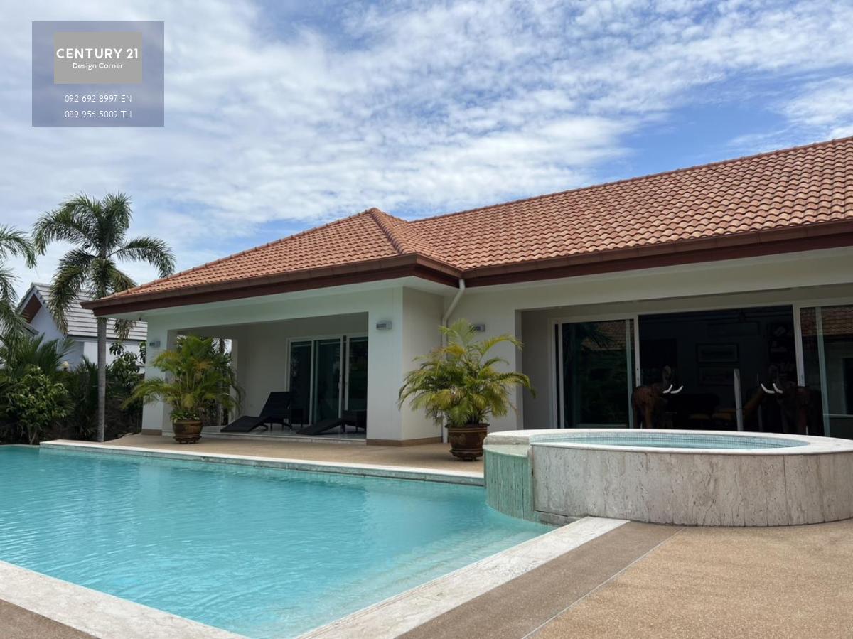 This villa is for sale and it comes at the price of 27,000,000฿ Company ownership The villa is sold as is, with all the decorative items Land area of approximately 1300 square meters Villa features: 2 bedrooms & 2 bathrooms, en-suite and walk-in wardrobe 