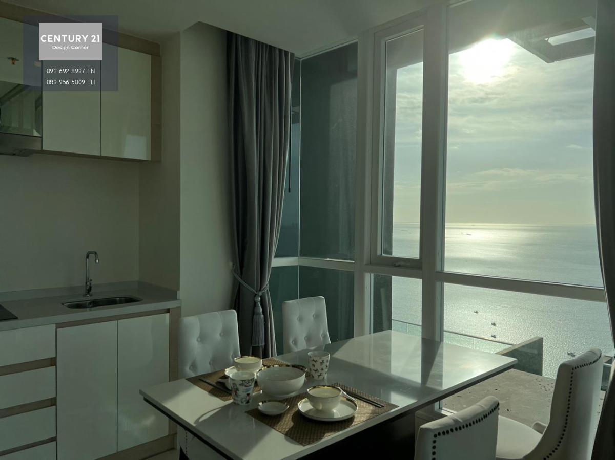 This beautiful sea-view condominium is for sale and it comes at the price of 6,200,000฿ Corner unit One bedroom & one bathroom 50 square meters Foreign Quota Condo features: Corner unit Sea-view from almost every corner of the unit Ceiling-to-floor glass 