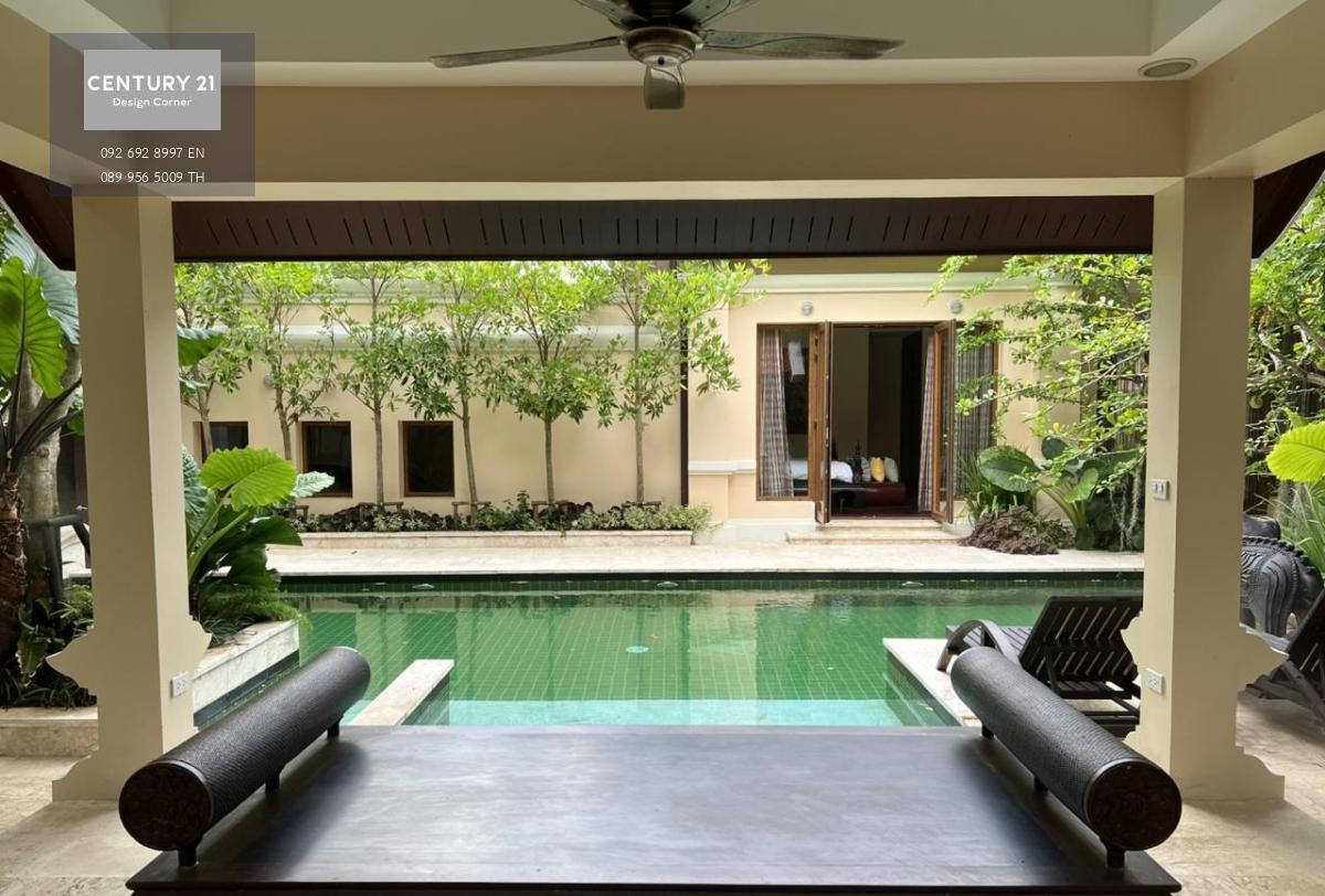 This tropical villa is for sale and it comes at the price of 38,900,000฿. 3 Bedrooms & 4 Bathrooms 280 square meters floor area size 676 square meters land plot area size Fully furnished & ready to move in. Thai ownership Villa features: Beautiful decorat