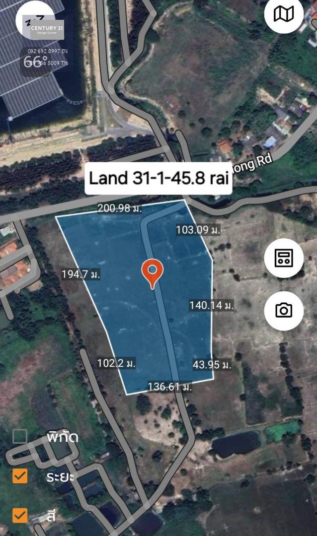 ขายที่ดิน อำเภอเมืองระยอง ตำบลตะพง ติดถนน 3142 จากถนนสุขุมวิท 1.3 กิโลเมตร