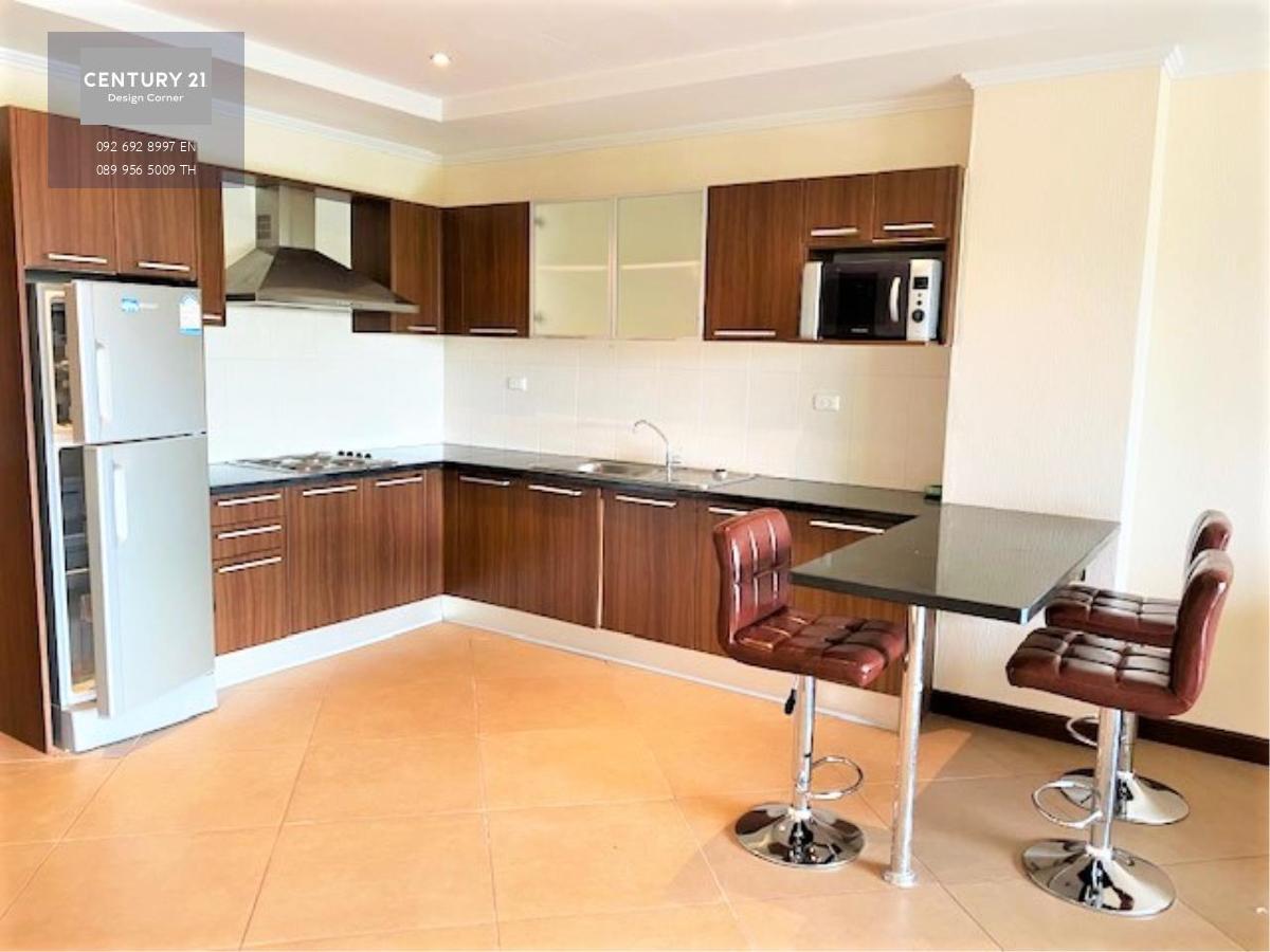 This condo is for sale at the price of 2,950,000฿ 1 bedroom & 2 bathrooms 81 square meters 5th floor Company ownership Fully furnished & ready to move in Condo features: Very spacious living room area Fully equipped kitchen with kitchen counter Large balc