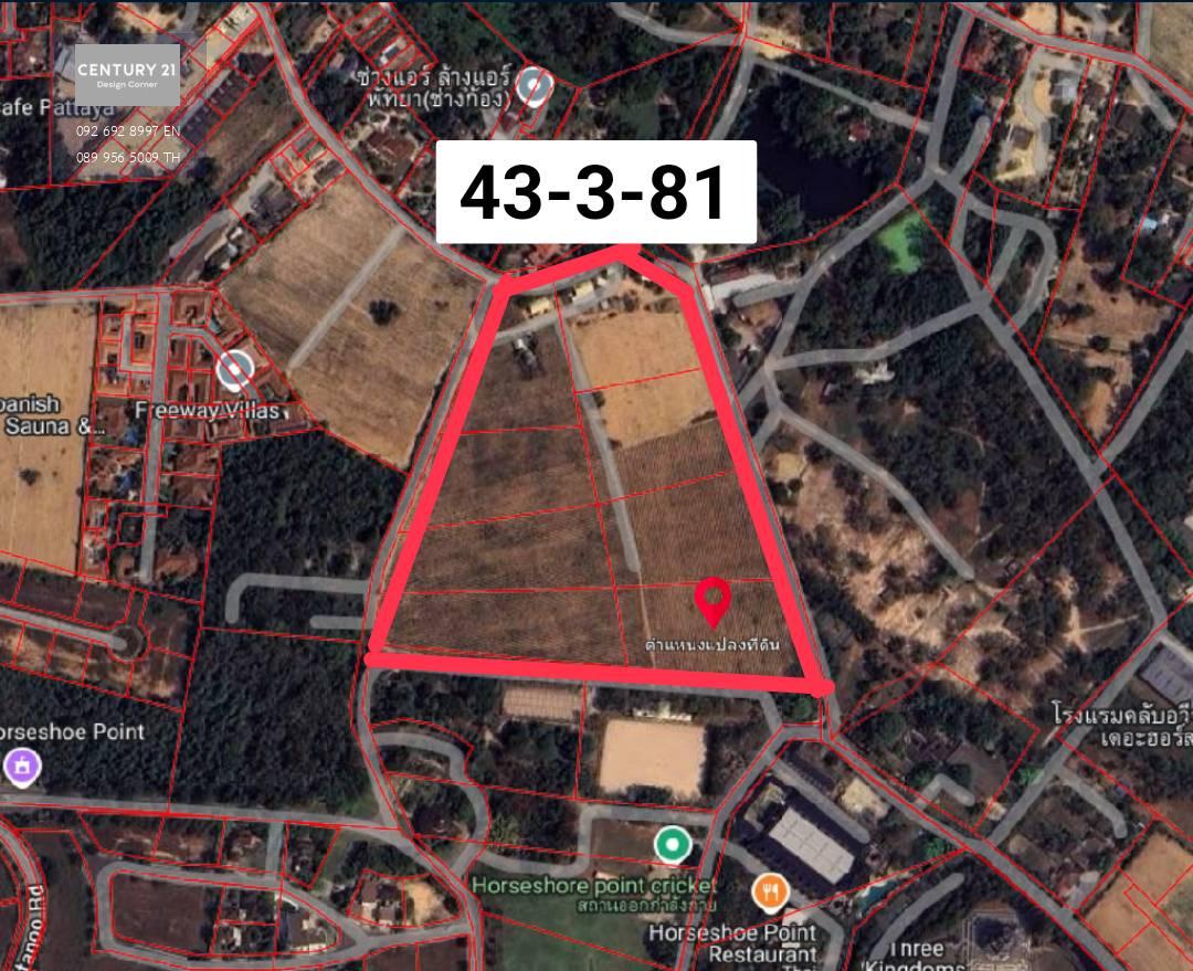 ขายที่ดินทุ่งกลม ตาลหมัน ราคาพิเศษ แปลงใหญ่ ผังเมืองสีเหลือง พัทยา