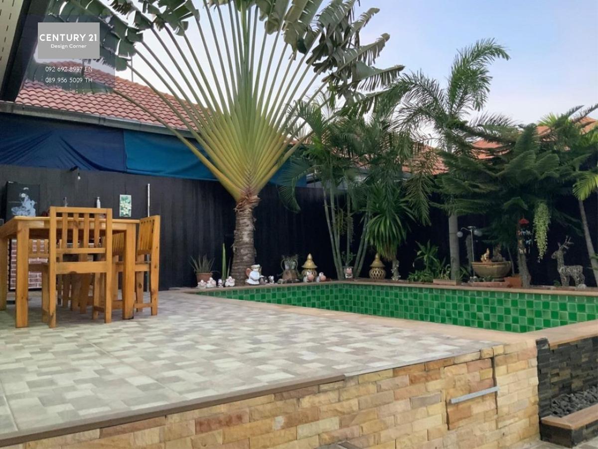 This cozy home is for sale and it comes at the price of 5,000,000฿ 3 Bedrooms & 2 Bathrooms 158 square meters of usable area 317 square meters land plot size Fully furnished & fitted. Ready to move in. House features: Private garden Private swimming pool 