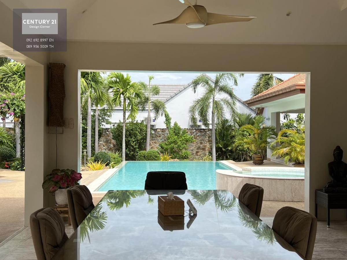 This villa is for sale and it comes at the price of 27,000,000฿ Company ownership The villa is sold as is, with all the decorative items Land area of approximately 1300 square meters Villa features: 2 bedrooms & 2 bathrooms, en-suite and walk-in wardrobe 