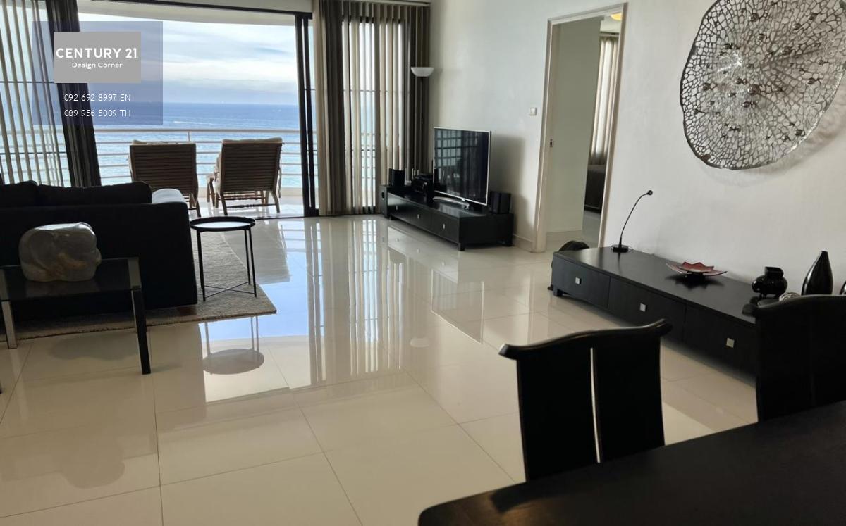 This beautifully decorated condo is for sale and it comes at the price of 22,000,000฿ 3 bedrooms & 3 bathrooms 189 square meters Under foreign quota Fully furnished & ready to move in Condo features: Spacious living room with beautiful sea-view Fully equi