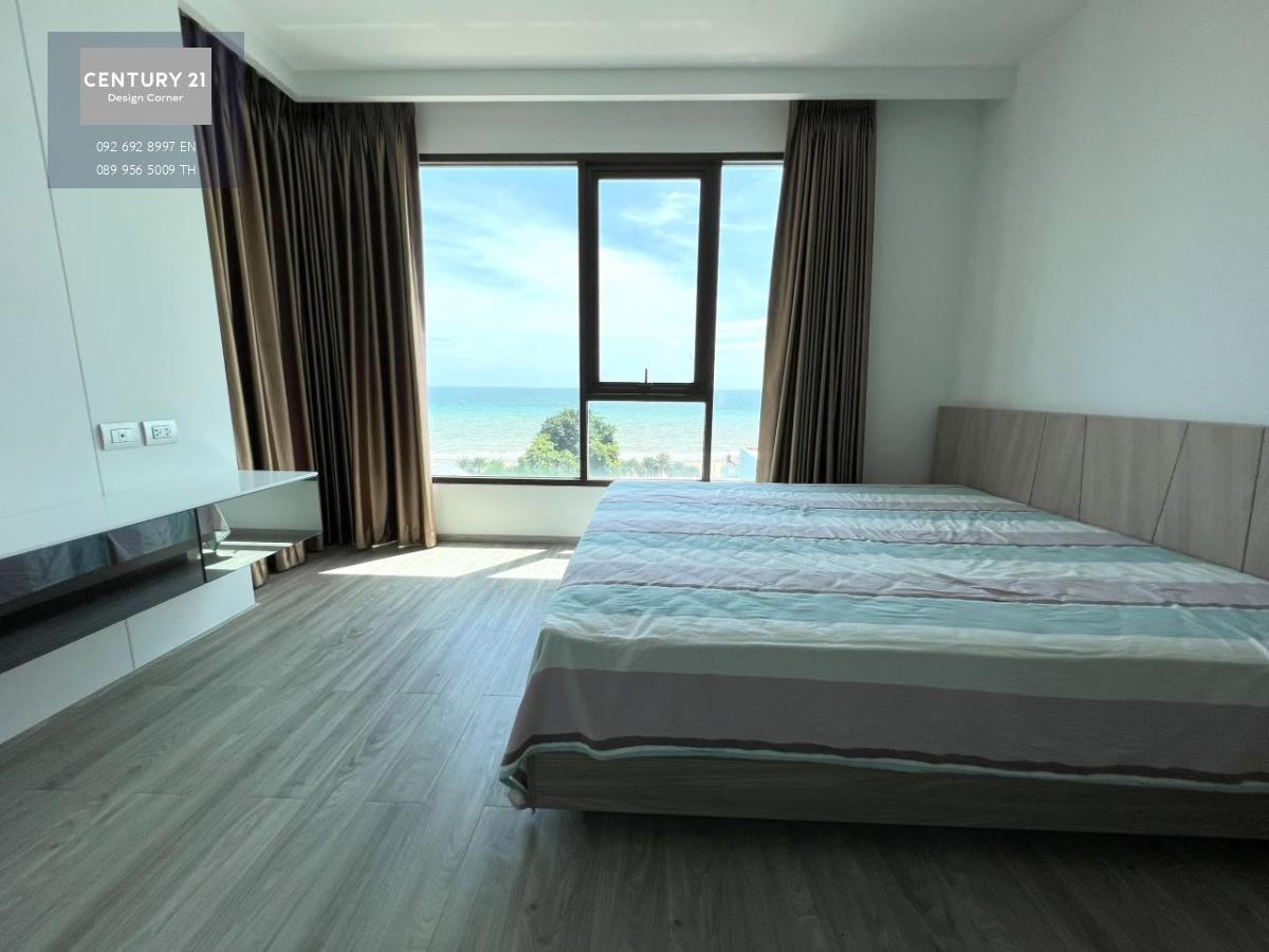 This beachfront condominium comes at the price of 10,400,000฿ 2 Bedrooms & 2 Bathrooms 77 square meters Fully furnished & fitted Foreign Quota Transfer fees & taxes: 50/50 Condo features, furniture & appliances: Corner unit Great beachfront seaview Fully 