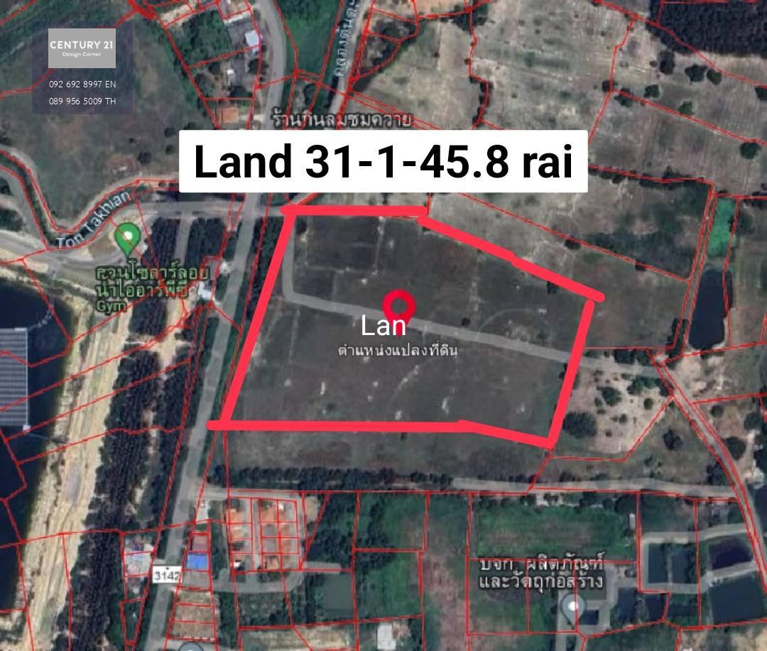 ขายที่ดิน อำเภอเมืองระยอง ตำบลตะพง ติดถนน 3142 จากถนนสุขุมวิท 1.3 กิโลเมตร