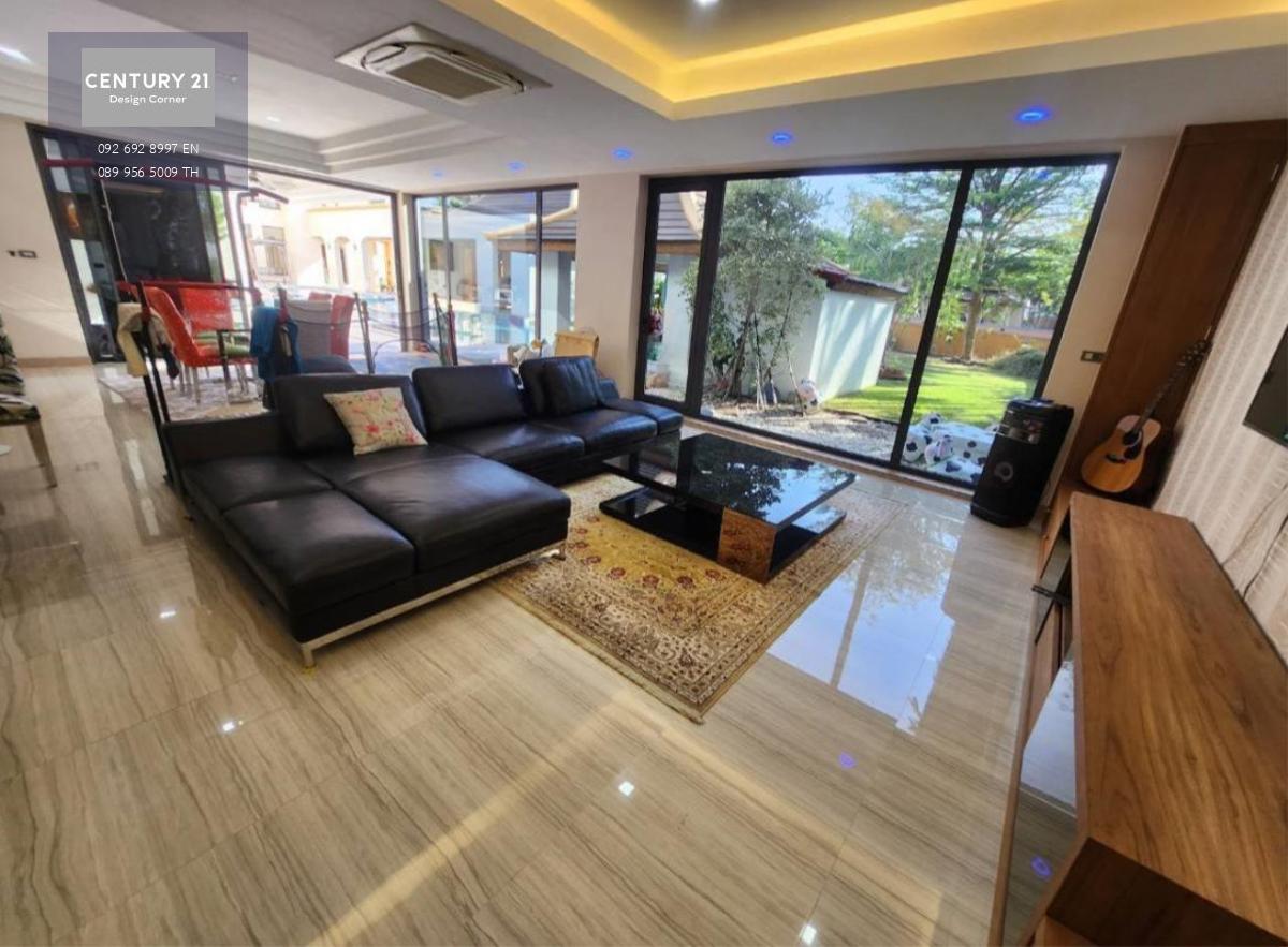 This large pool villa is for sale and it comes at the price of 49,000,000฿ 750 square meters interior area size 450 square wah / 1800 square meters Thai name ownership Fully furnished & ready to move in House features: 7 bedrooms & 6 bathrooms Spacious li