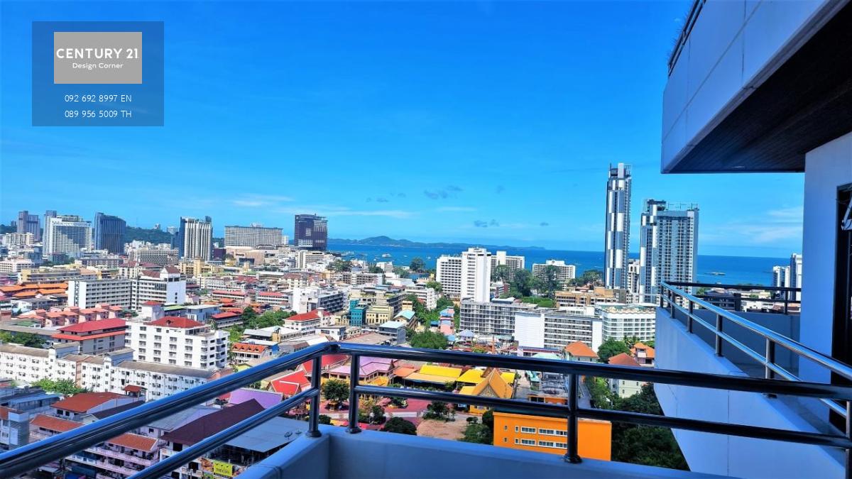 This centrally located condo is for sale at the price of 8,900,000฿ and for rent at the price of 60,000฿ per month 184 square meters 2 bedrooms & 2 bathrooms 3 balconies with great view of Pattaya and Pattaya Bay Foreign name 20th floor Fully furnished & 