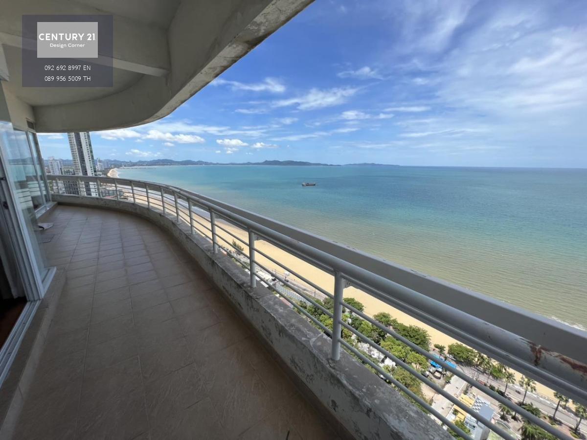 This seafront condominium is for sale and it comes at the price of 16,500,000฿ 3 Bedrooms & 3 Bathrooms 199 square meters Fully furnished & fitted. Ready to move in. Condo features: Large balcony with an amazing view of the sea Spacious living room Fully 