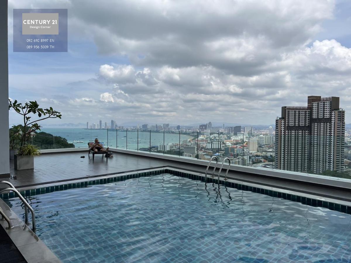 This condo is for sale at the price of 2,390,000฿ 1 bedroom & 1 bathroom 39 square meters 4th floor Foreign quota Condo features: Balcony and living room with great view of Pratumnak European kitchen Ceiling to floor glass windows in the bedroom providing