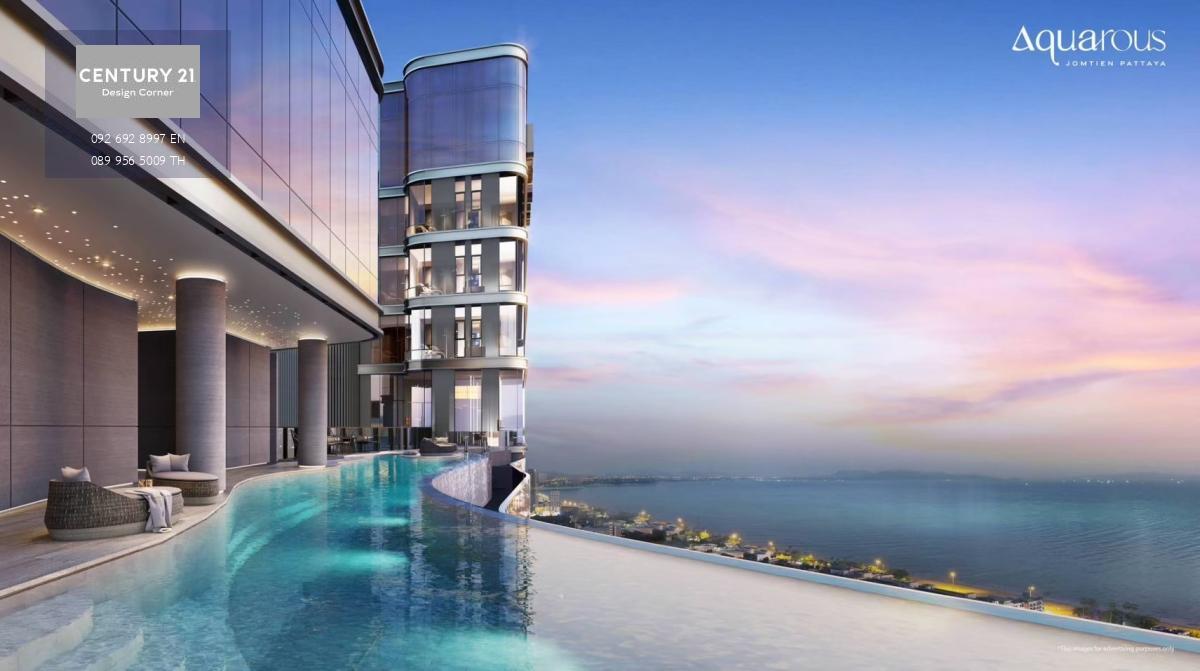 คอนโดใหม่ High Rise มาพร้อมกับดีไซน์สวยหรู วิวงดงาม ใกล้หาดจอมเทียน Aquarous Jomtien Pattaya