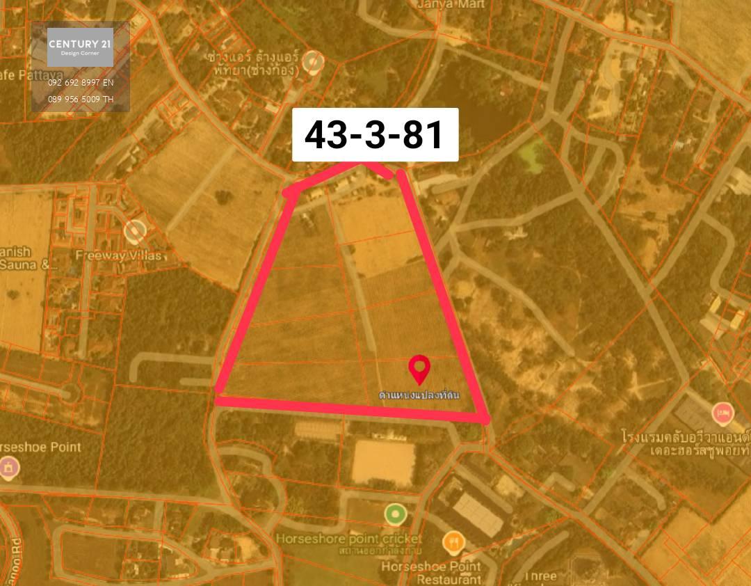 ขายที่ดินทุ่งกลม ตาลหมัน ราคาพิเศษ แปลงใหญ่ ผังเมืองสีเหลือง พัทยา