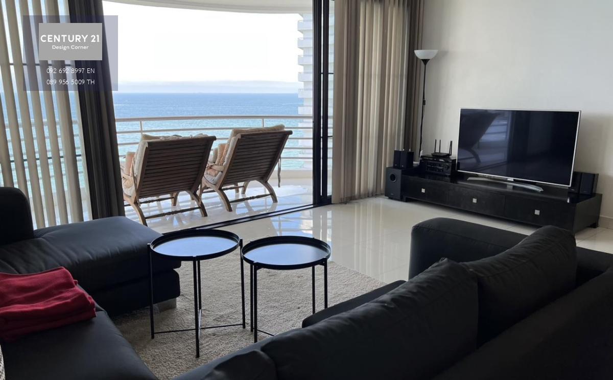 This beautifully decorated condo is for sale and it comes at the price of 22,000,000฿ 3 bedrooms & 3 bathrooms 189 square meters Under foreign quota Fully furnished & ready to move in Condo features: Spacious living room with beautiful sea-view Fully equi