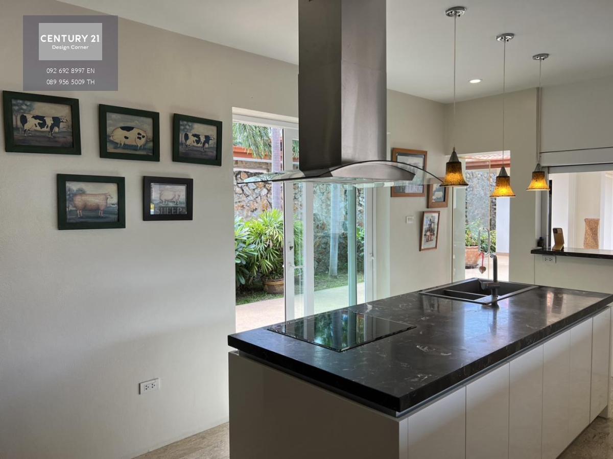 This villa is for sale and it comes at the price of 27,000,000฿ Company ownership The villa is sold as is, with all the decorative items Land area of approximately 1300 square meters Villa features: 2 bedrooms & 2 bathrooms, en-suite and walk-in wardrobe 