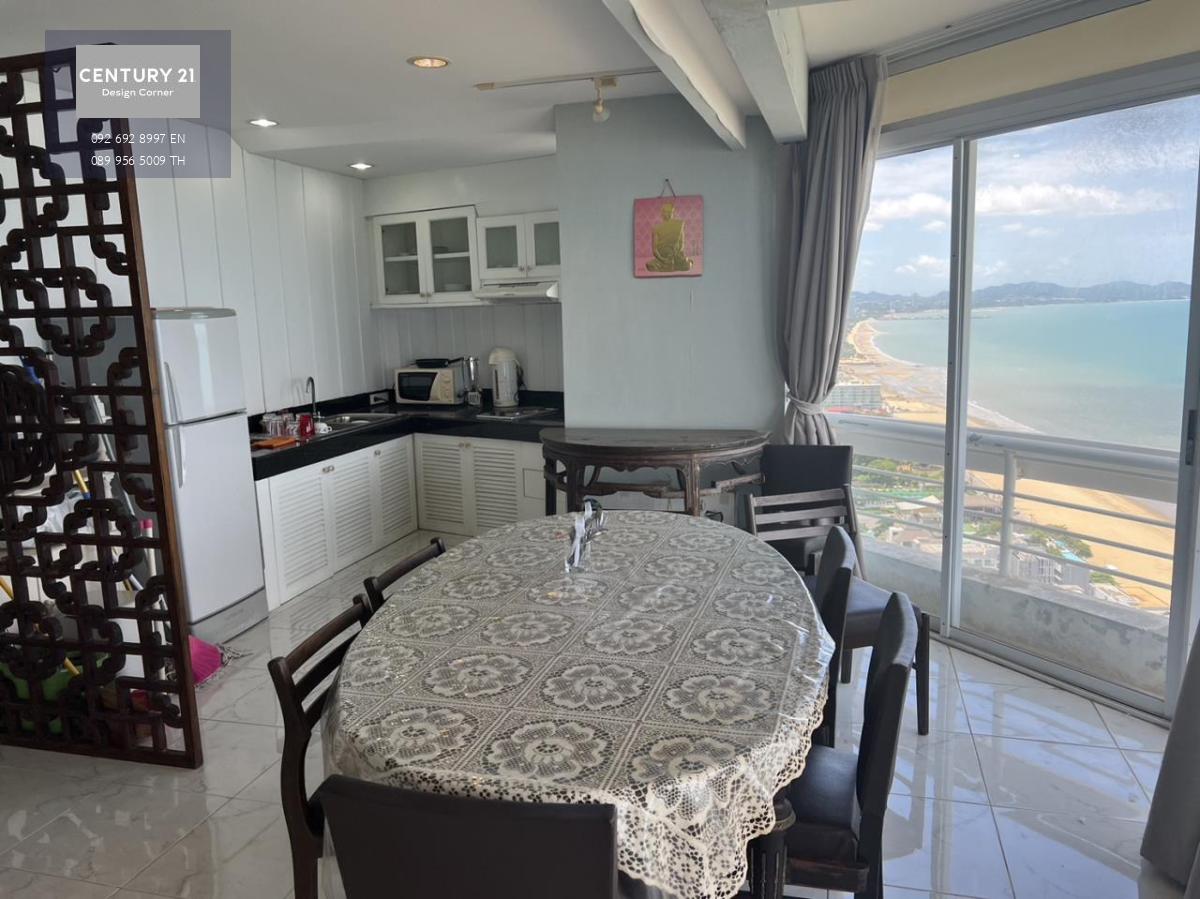 This seafront condominium is for sale and it comes at the price of 16,500,000฿ 3 Bedrooms & 3 Bathrooms 199 square meters Fully furnished & fitted. Ready to move in. Condo features: Large balcony with an amazing view of the sea Spacious living room Fully 